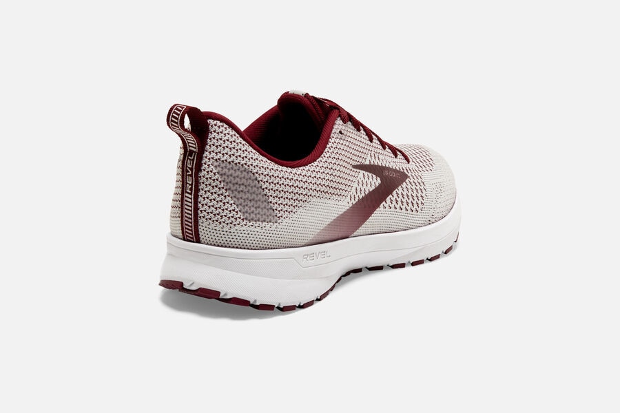 Brooks Revel 4 Road Running Shoes - Womens - White/Burgundy - ZP3957802